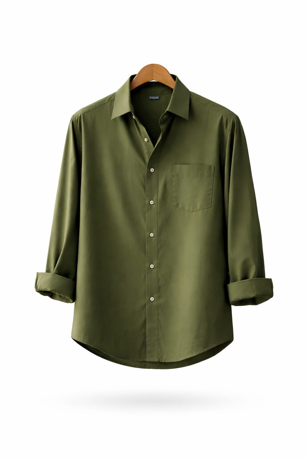 Olive Green Classic Button-Down Shirt