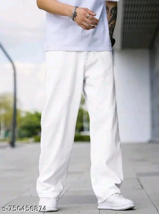 Urban Trade Straight Fit White Jeans