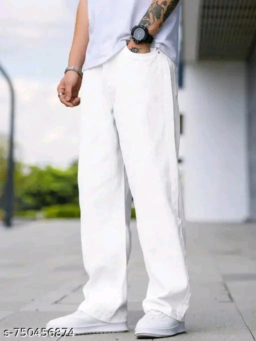 Urban Trade Straight Fit White Jeans