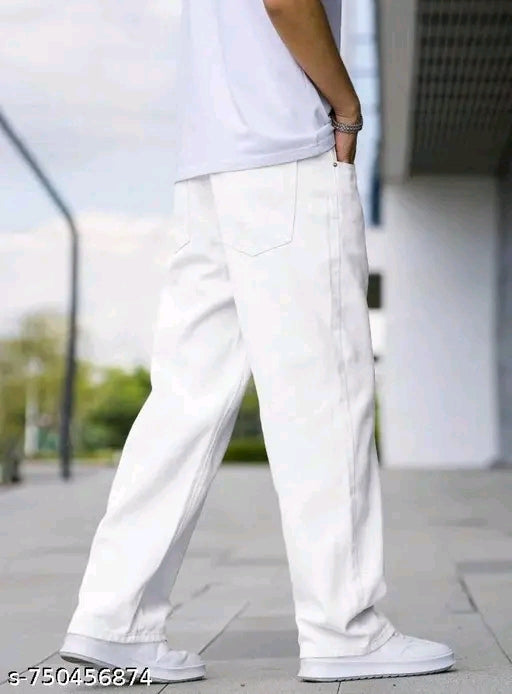 Urban Trade Straight Fit White Jeans