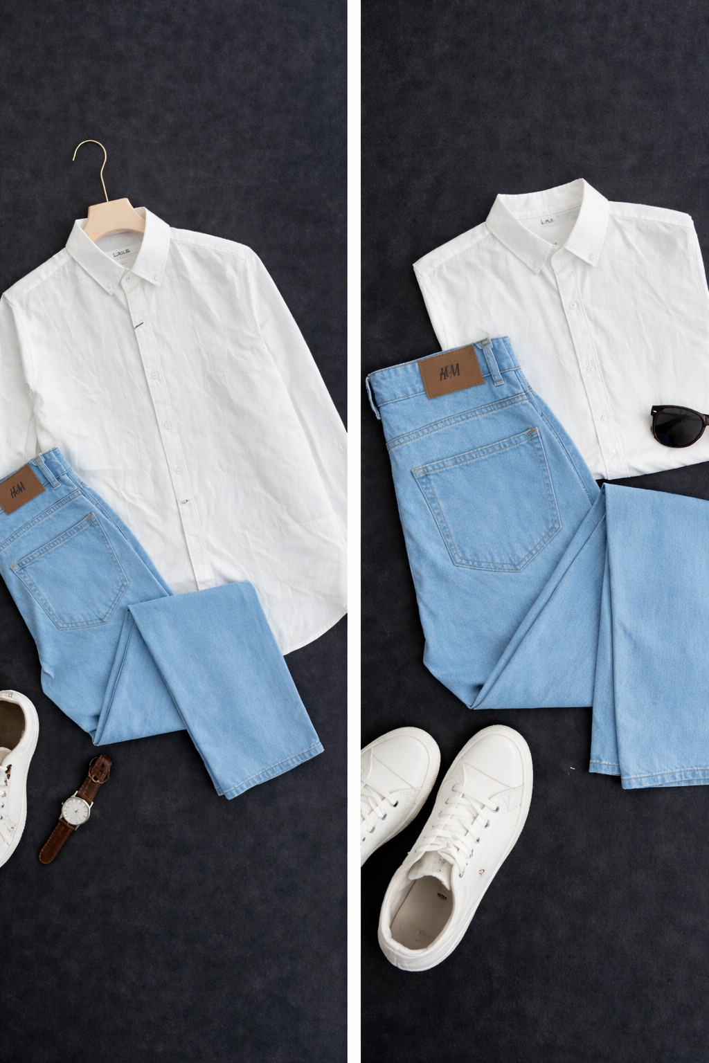 Urban Trade Signature White Shirt & Sky Blue Denim Combo