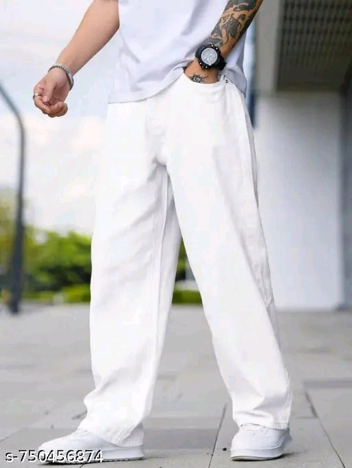Urban Trade Straight Fit White Jeans