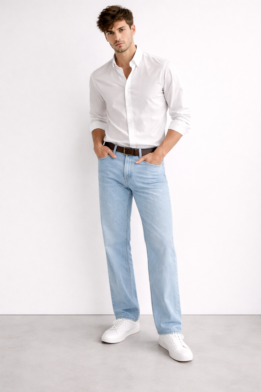 Urban Trade Signature White Shirt & Sky Blue Denim Combo